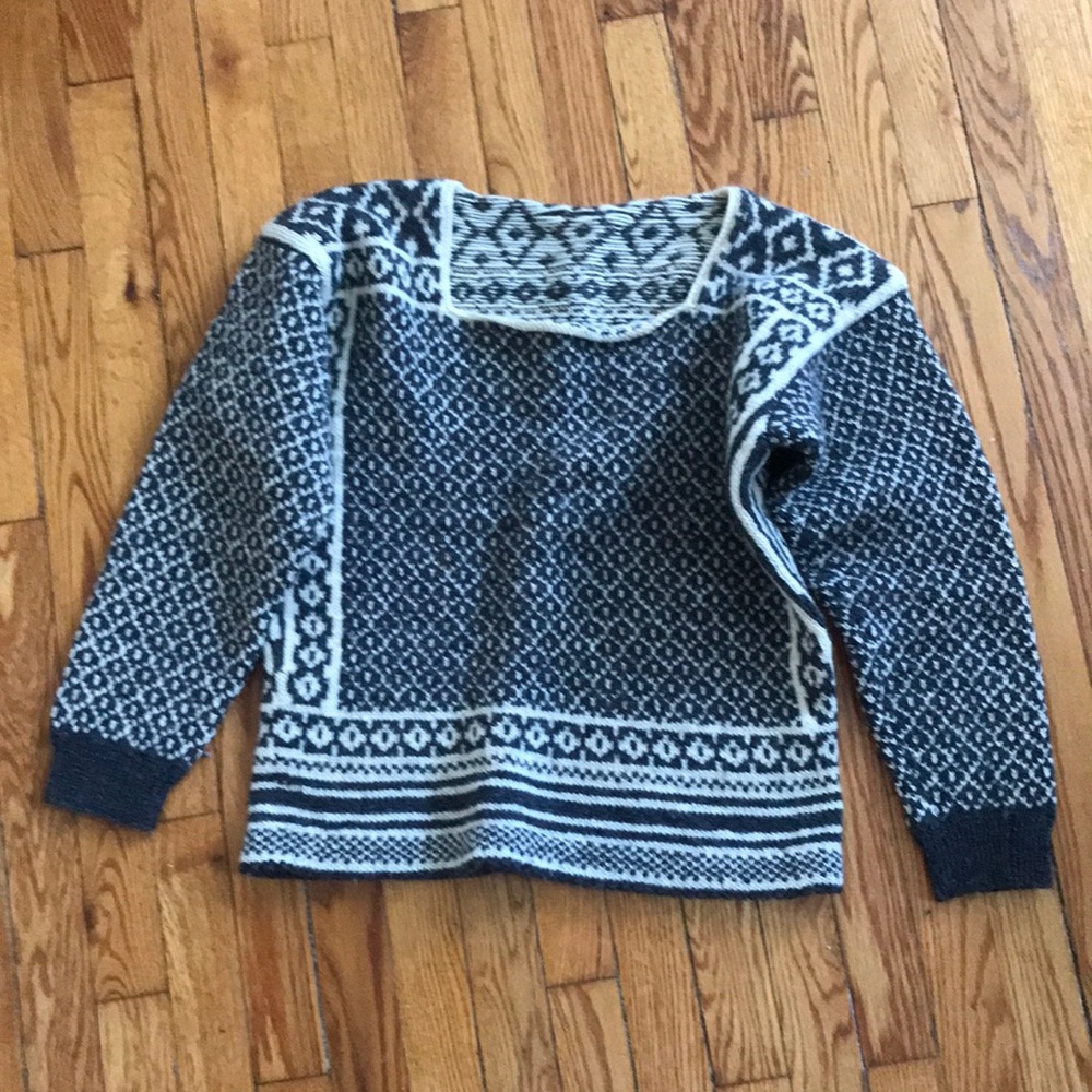 Hand knit Norwegian wool sweater
